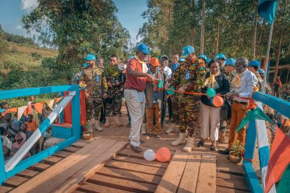 Inauguration du pont Lidda à Djudu reliant Fataki-Libi construits par les casques bleus Népalais,photo octobre 2025.