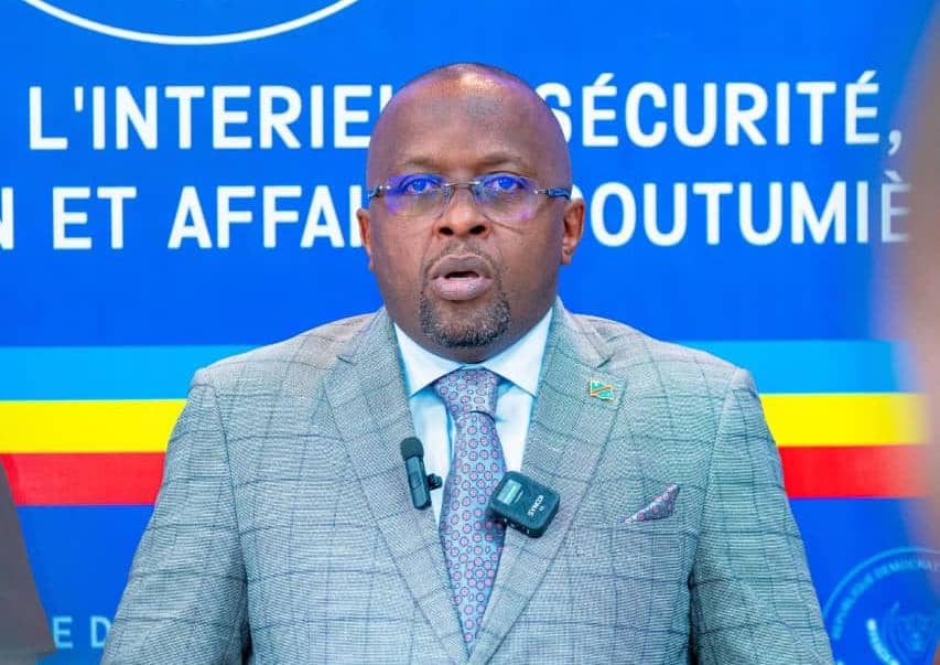 Vice-Premier ministre en charge de l’Intérieur, de la Sécurité, de la Décentralisation et des Affaires coutumières, Shabani Lukoo Bihango,Ph. 2025.