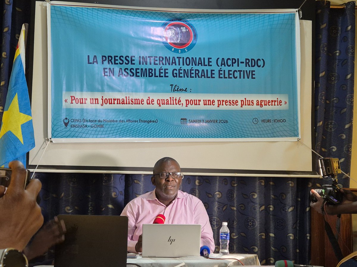 La tenue de l' assemblée générale de l' Association des Correspondants de la Presse Internationale en RDC(ACPI-RDC), à Kinshasa 03 janvier 2026.
