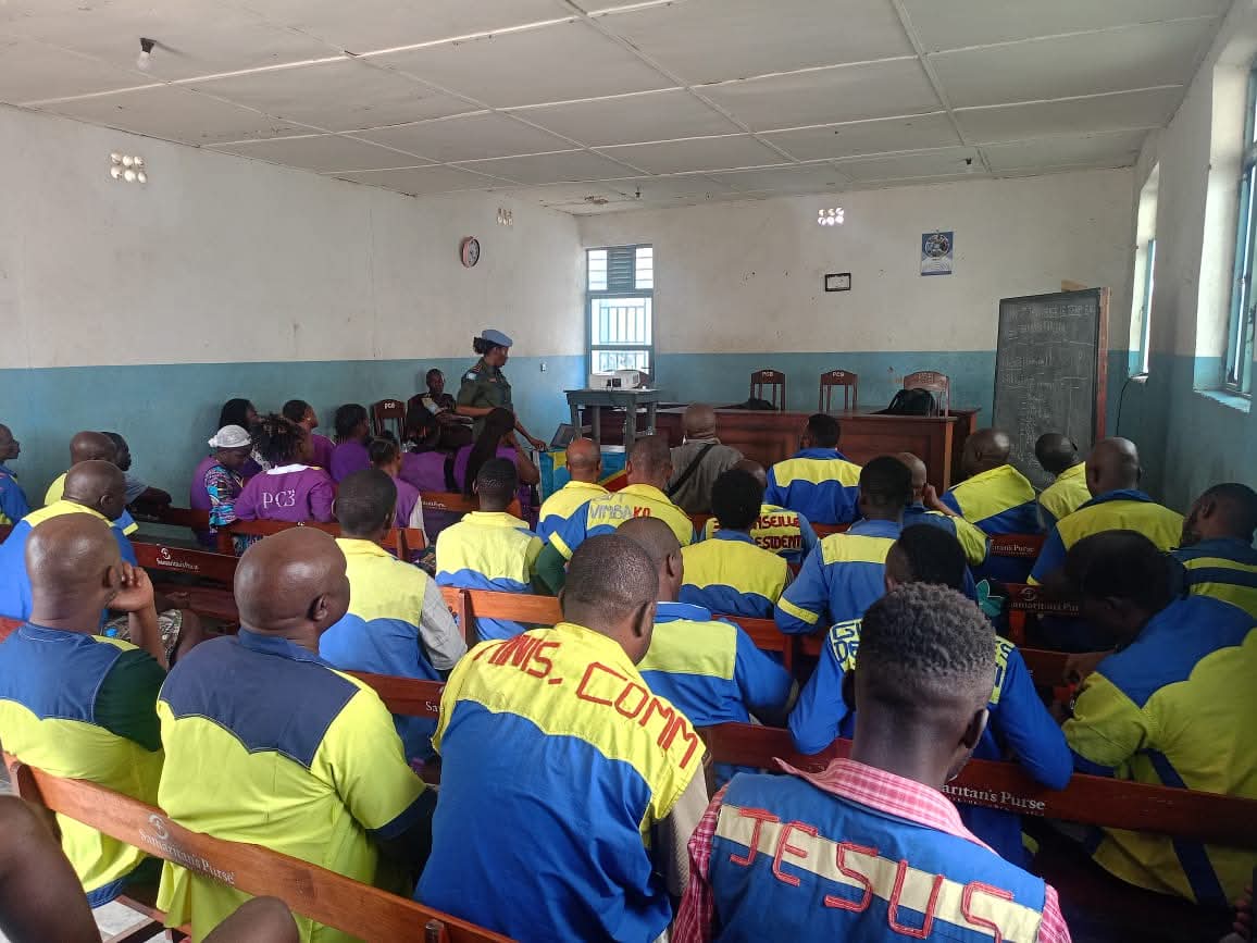 Les détenus de la prison centrale de Bunia en formation sur l'entrepreneuriat.Ph.13 janvier 2026.